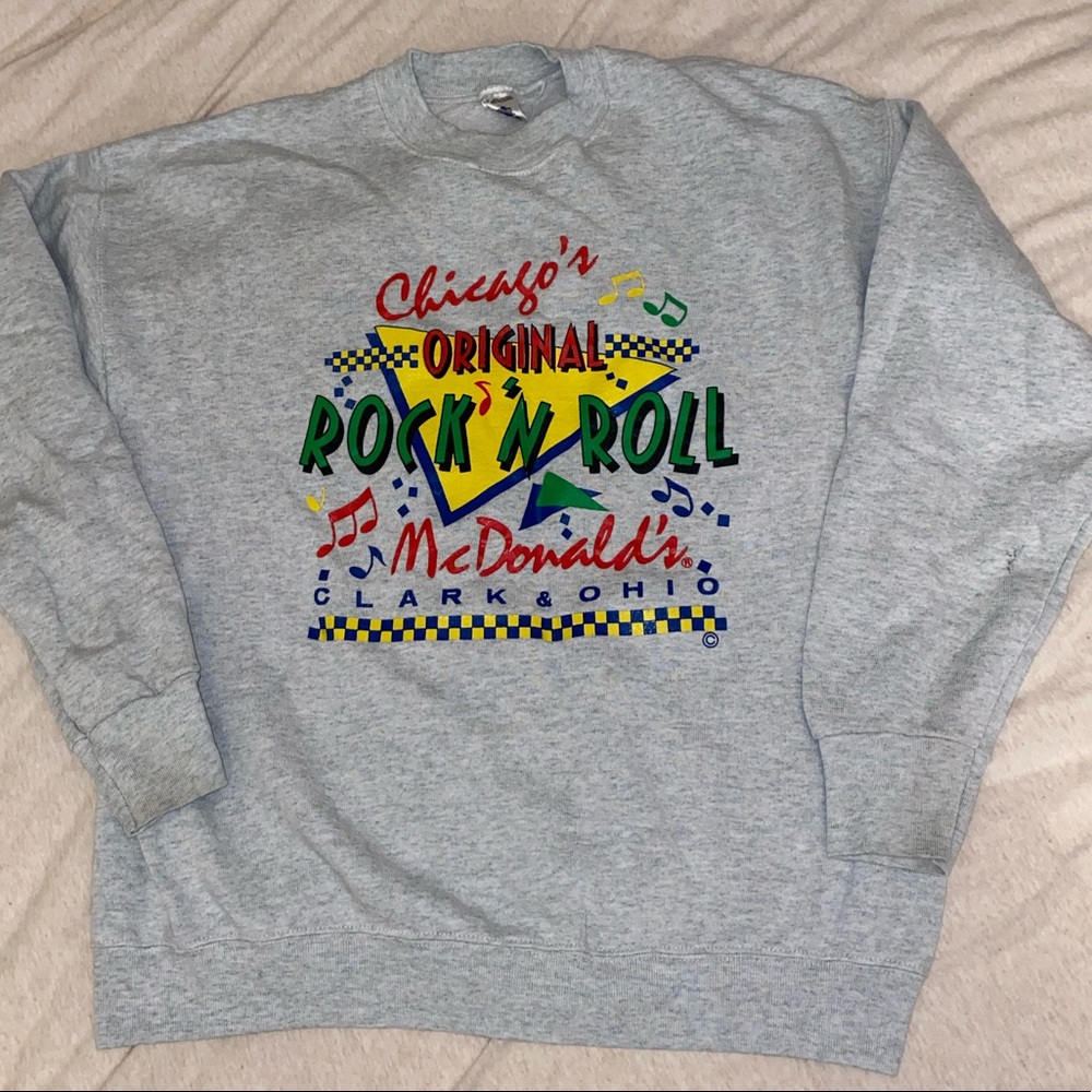 Rare Vintage Chicago Rock N’ Roll McDonald’s Crewneck Sweatshirt- XL